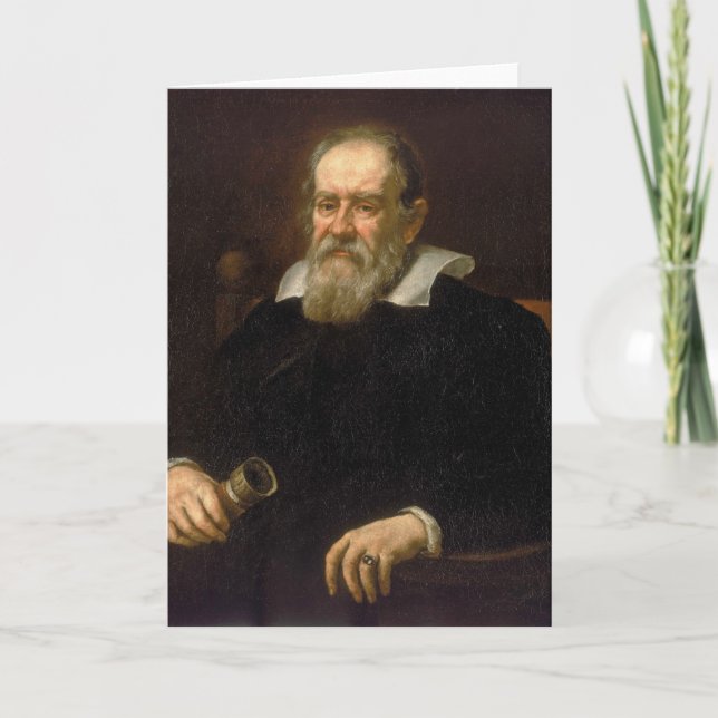 Portrait of Galileo Galilei by Justus Sustermans Card (Front)