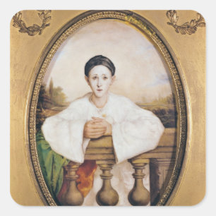Portrait of Gaspard Deburau as Pierrot, c.1815 Square Sticker