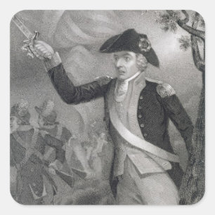 Portrait of General Francis Marion at the Battle o Square Sticker