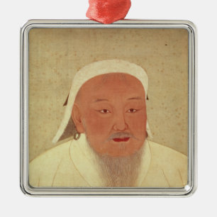 Portrait of Genghis Khan , Mongol Khan Metal Tree Decoration