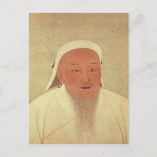 Portrait of Genghis Khan , Mongol Khan Postcard