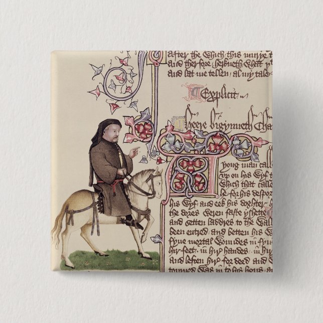 Portrait of Geoffrey Chaucer  facsimile from 15 Cm Square Badge (Front)