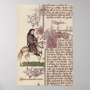 Portrait of Geoffrey Chaucer  facsimile from Poster