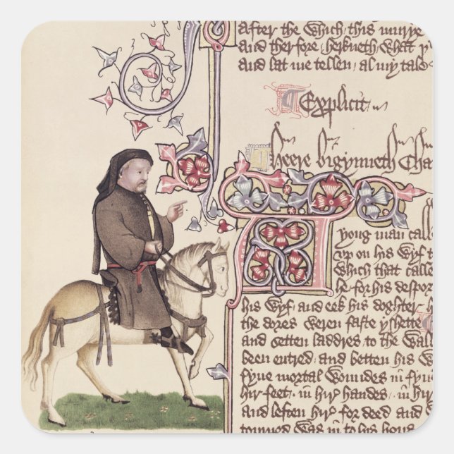 Portrait of Geoffrey Chaucer  facsimile from Square Sticker (Front)