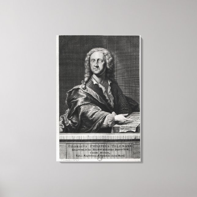 Portrait of Georg Philipp Telemann Canvas Print (Front)