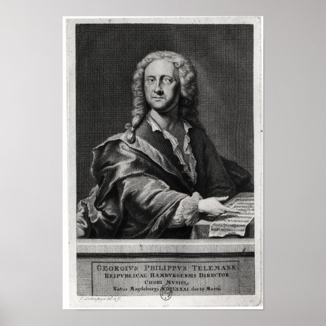 Portrait of Georg Philipp Telemann Poster (Front)