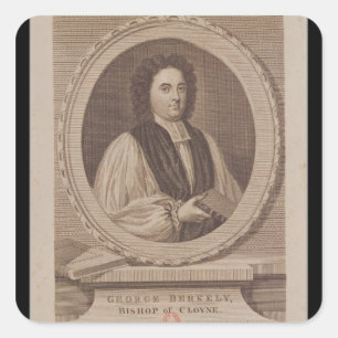 Portrait of George Berkeley Bishop Square Sticker