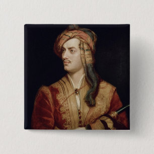 Portrait of George Gordon (1788-1824) 6th Baron By 15 Cm Square Badge