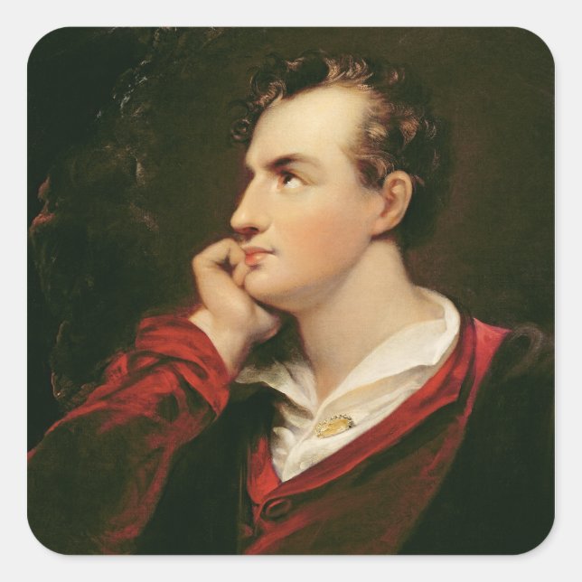 Portrait of George Gordon Byron  6th Baron Square Sticker (Front)
