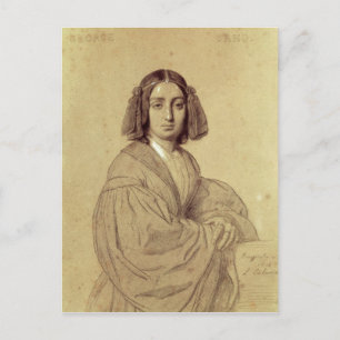 Portrait of George Sand 1837 Postcard