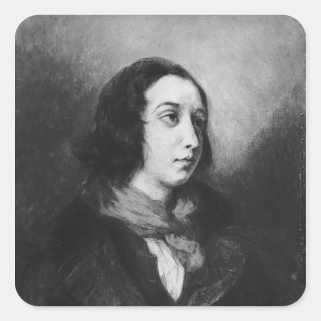 Portrait of George Sand, 1838 Square Sticker (Front)