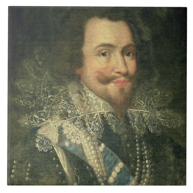 Portrait of George Villiers, 1st Duke of Buckingha Tile (Front)