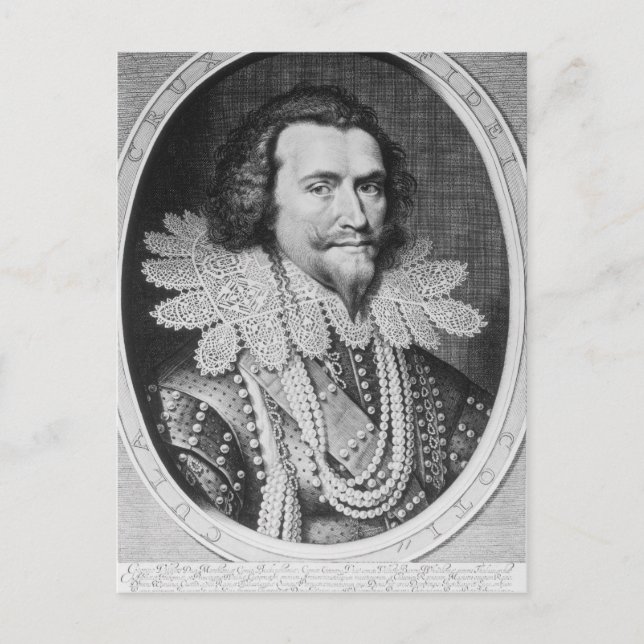 Portrait of George Villiers Postcard (Front)