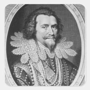 Portrait of George Villiers Square Sticker