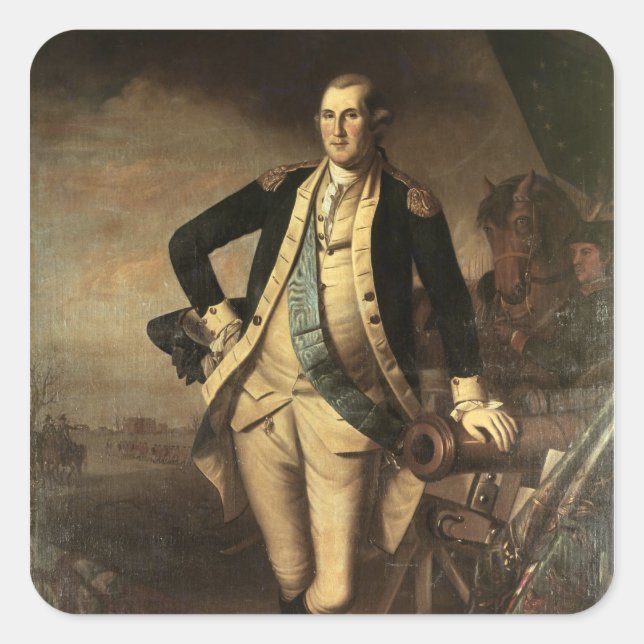 Portrait of George Washington, 1779 Square Sticker (Front)