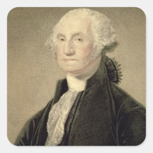 Portrait of George Washington, engraved by William Square Sticker