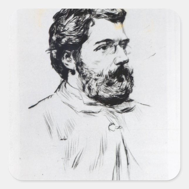 Portrait of Georges Bizet Square Sticker (Front)