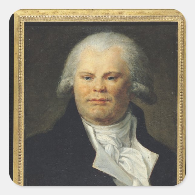 Portrait of Georges Danton Square Sticker (Front)