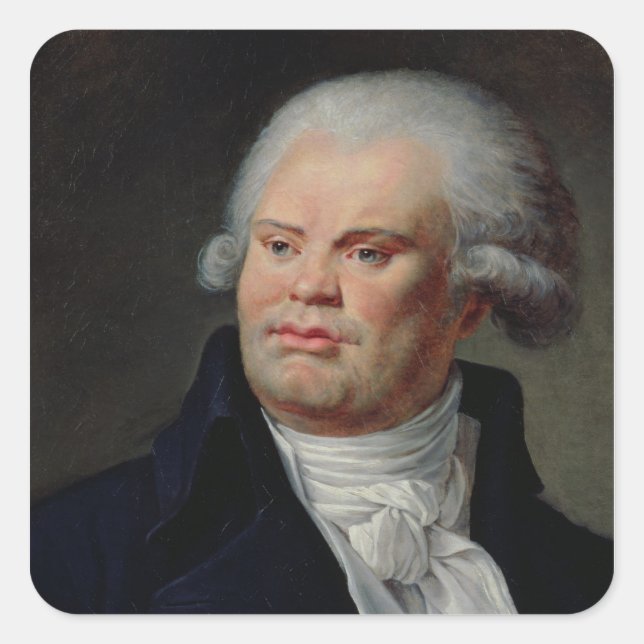 Portrait of Georges Danton Square Sticker (Front)