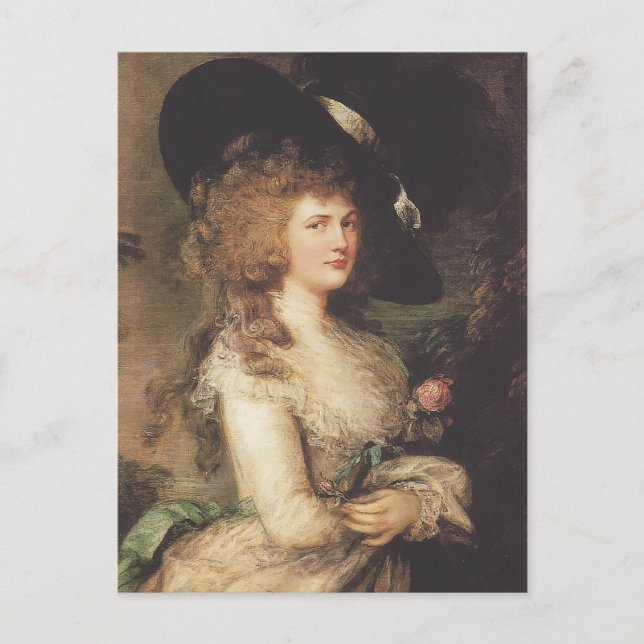 Portrait of Georgiana by Thomas Gainsborough Postcard (Front)
