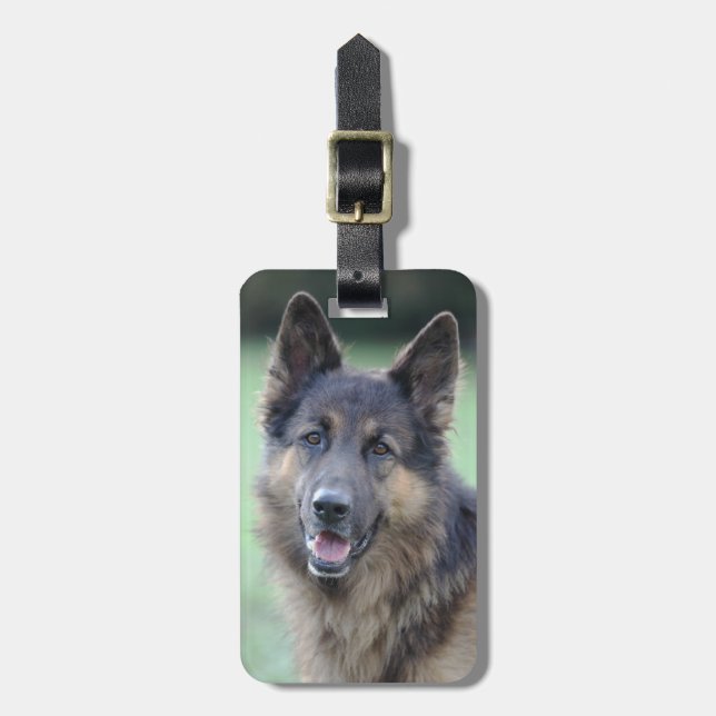Portrait of German Sheppard Luggage Tag (Front Vertical)