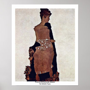 Portrait Of Gertrude Schiele By Schiele Egon Poster