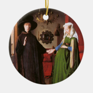 Portrait of Giovanni Arnolfini and his Wife Ceramic Tree Decoration