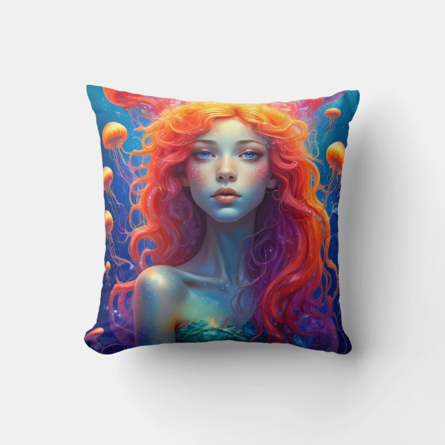 Portrait of girl with orange hair cushion (Front)