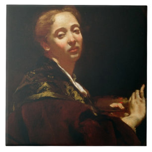 Portrait of Giulia Lama (fl.1728) Tile