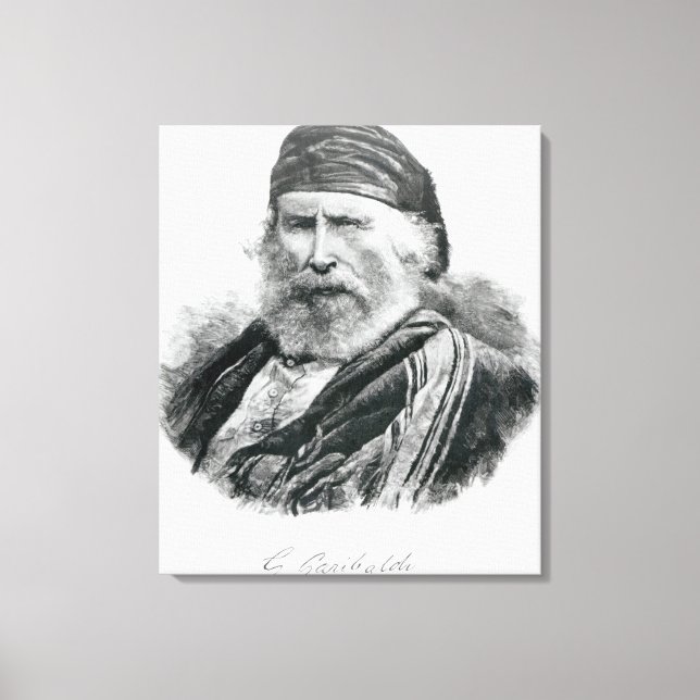 Portrait of Giuseppe Garibaldi Canvas Print (Front)