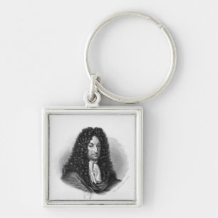 Portrait of Gottfried Wilhelm  Baron de Leibniz Key Ring
