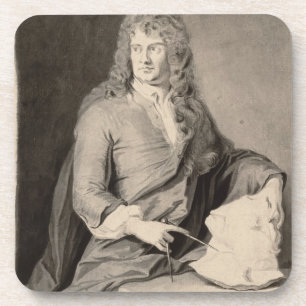 Portrait of Grinling Gibbons (1648-1721) (w/c on p Coaster