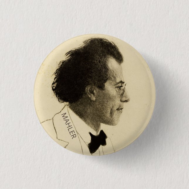 Portrait of Gustav Mahler (1902) 3 Cm Round Badge (Front)