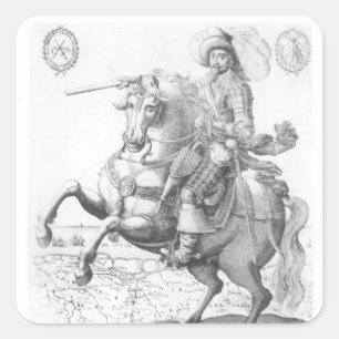 Portrait of Gustavus Adolphus II Square Sticker