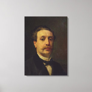 Portrait of Guy de Maupassant 1876 Canvas Print