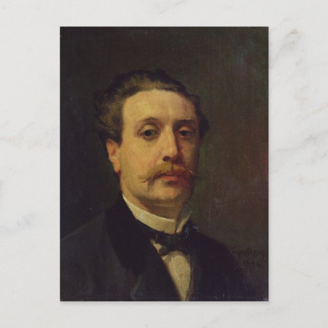 Portrait of Guy de Maupassant  1876 Postcard (Front)