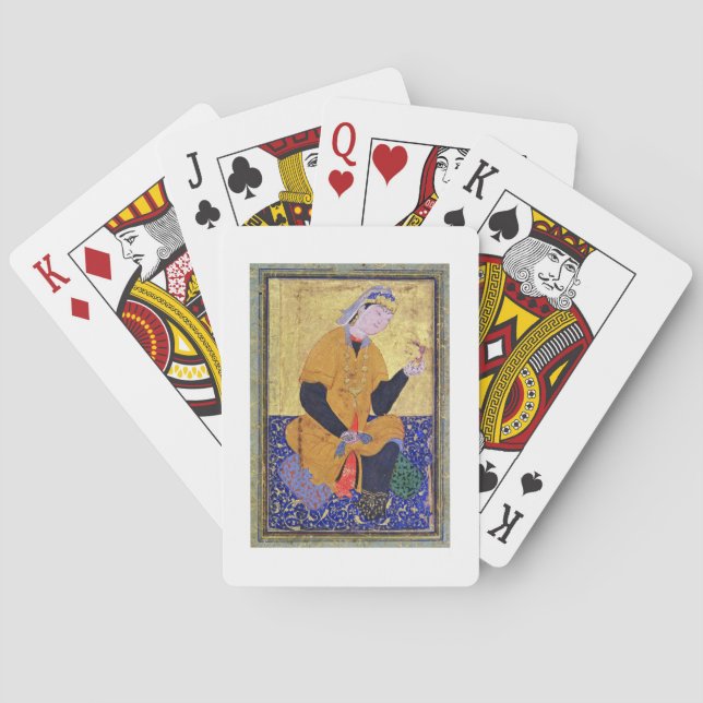 Portrait of Hamida Banu Begum, holding a seal, ill Playing Cards (Back)