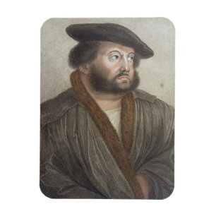 Portrait of Hans Holbein (1497/8-1543) engraved by Magnet