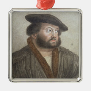 Portrait of Hans Holbein (1497/8-1543) engraved by Metal Tree Decoration