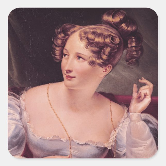 Portrait of Harriet Smithson Square Sticker (Front)