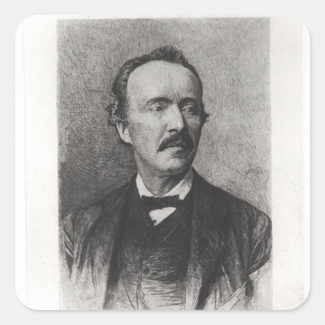 Portrait of Heinrich Schliemann Square Sticker (Front)