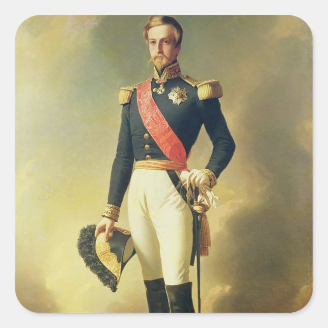 Portrait of Henri-Eugene-Philippe-Louis Square Sticker (Front)