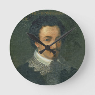 Portrait of Henri I de Bourbon Conde (oil on panel Round Clock