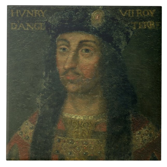 Portrait of Henry VII (1457-1509) (oil on panel) Tile (Front)