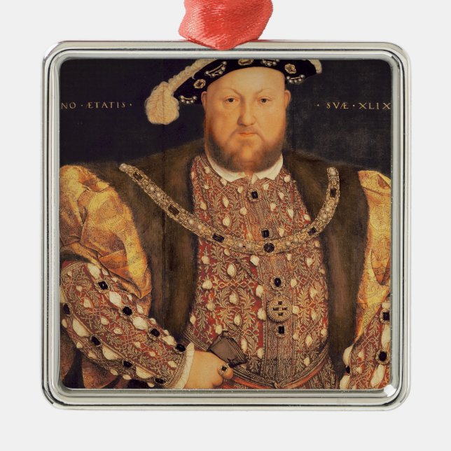 Portrait of Henry VIII  aged 49, 1540 Metal Tree Decoration (Front)
