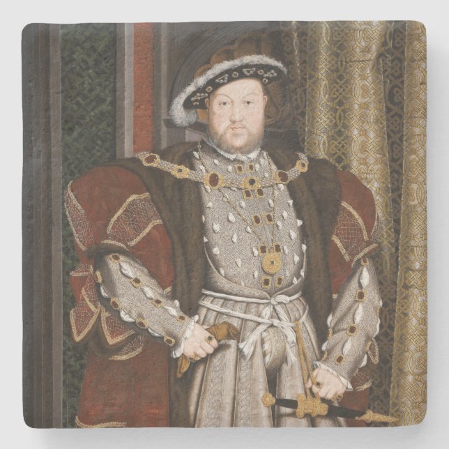 Portrait of Henry VIII (Hans Holbein the Younger) Stone Coaster (Front)