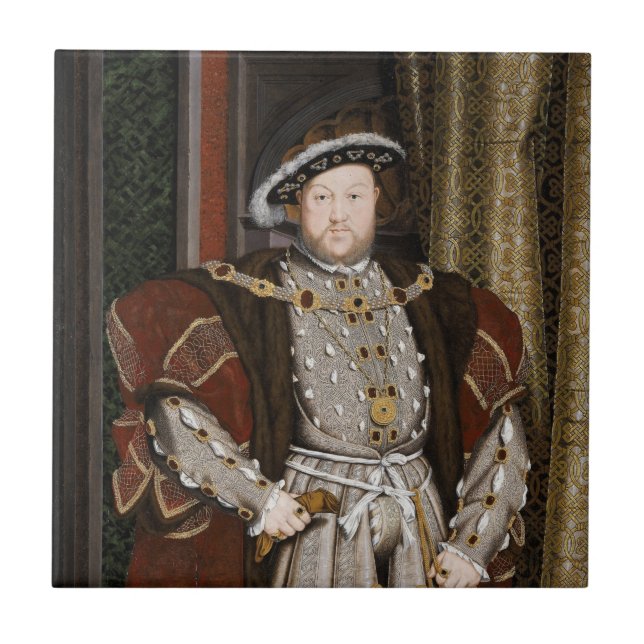 Portrait of Henry VIII (Hans Holbein the Younger) Tile (Front)