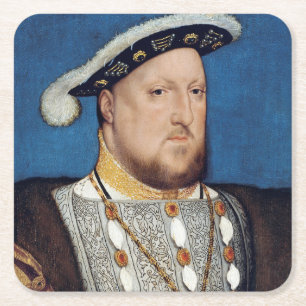 Portrait of Henry VIII of England, Holbein Square Paper Coaster
