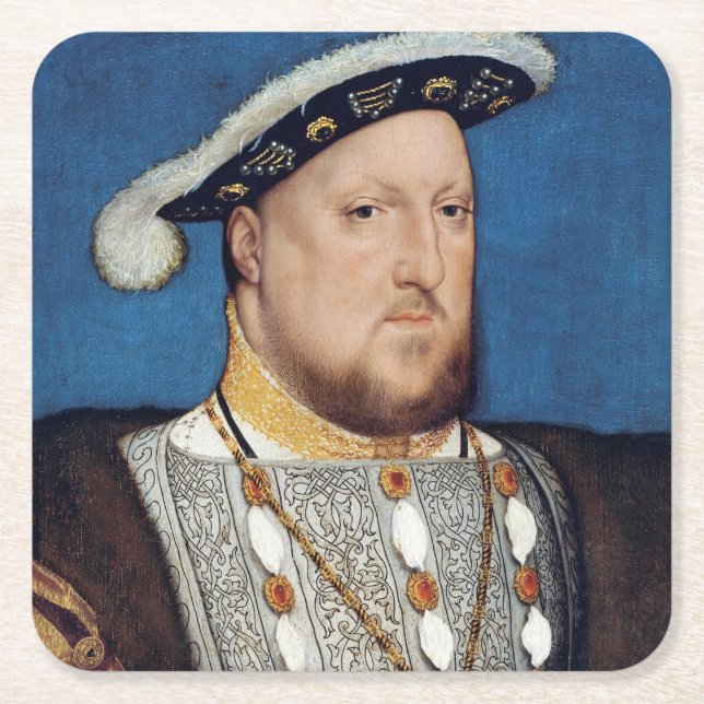 Portrait of Henry VIII of England, Holbein Square Paper Coaster (Front)