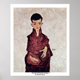 Portrait Of Herbert Rainer By Schiele Egon Poster